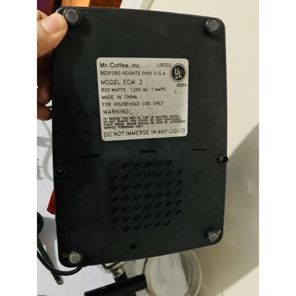 Mr. Coffee Espresso Cappuccino Maker Black Model ECM2 Makes 4 Cups Tested - Picture 5 of 6